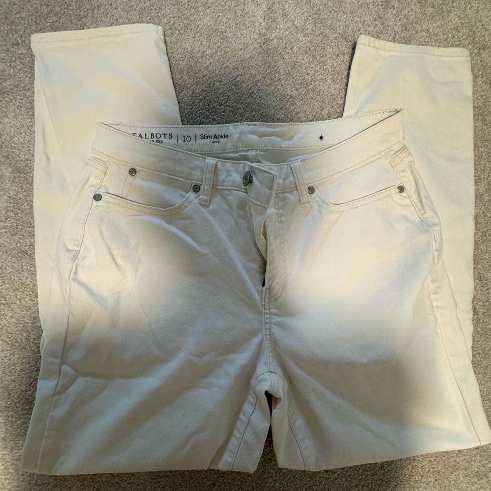 Talbots Cream Ankle Jeans